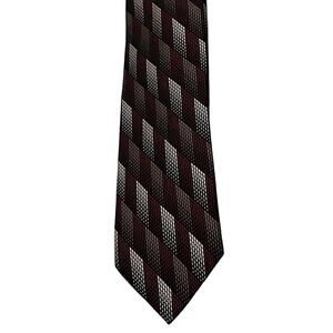 NEW Platinum Designs 100% Silk Tie Necktie Red Beige Easy Care Techno Care Wide